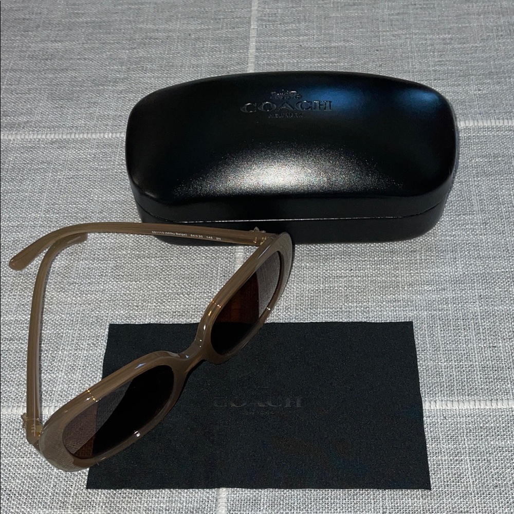 Coach Women's Taupe Frame Sunglasses with Brown Lenses - Picture 2 of 5